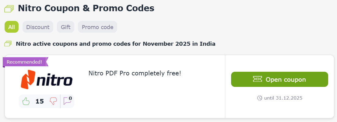 Nitro promo codes and coupons