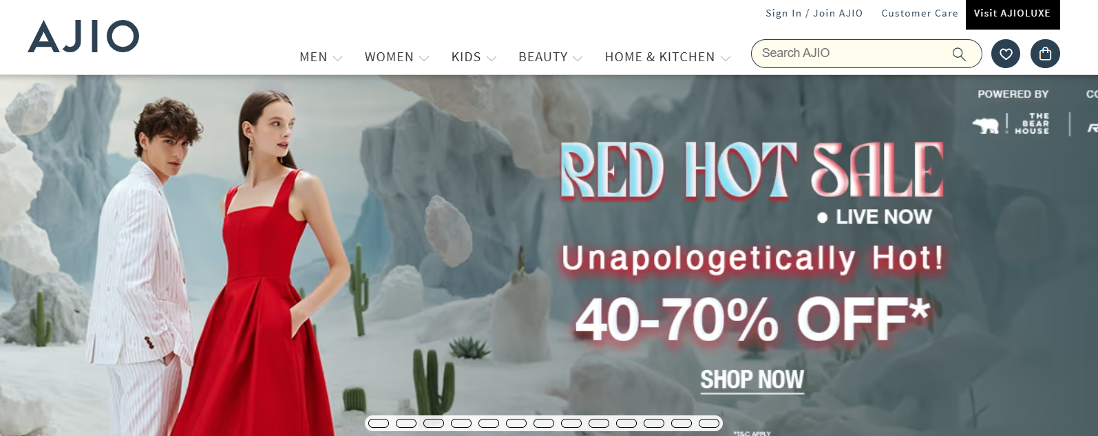 Ajio main page