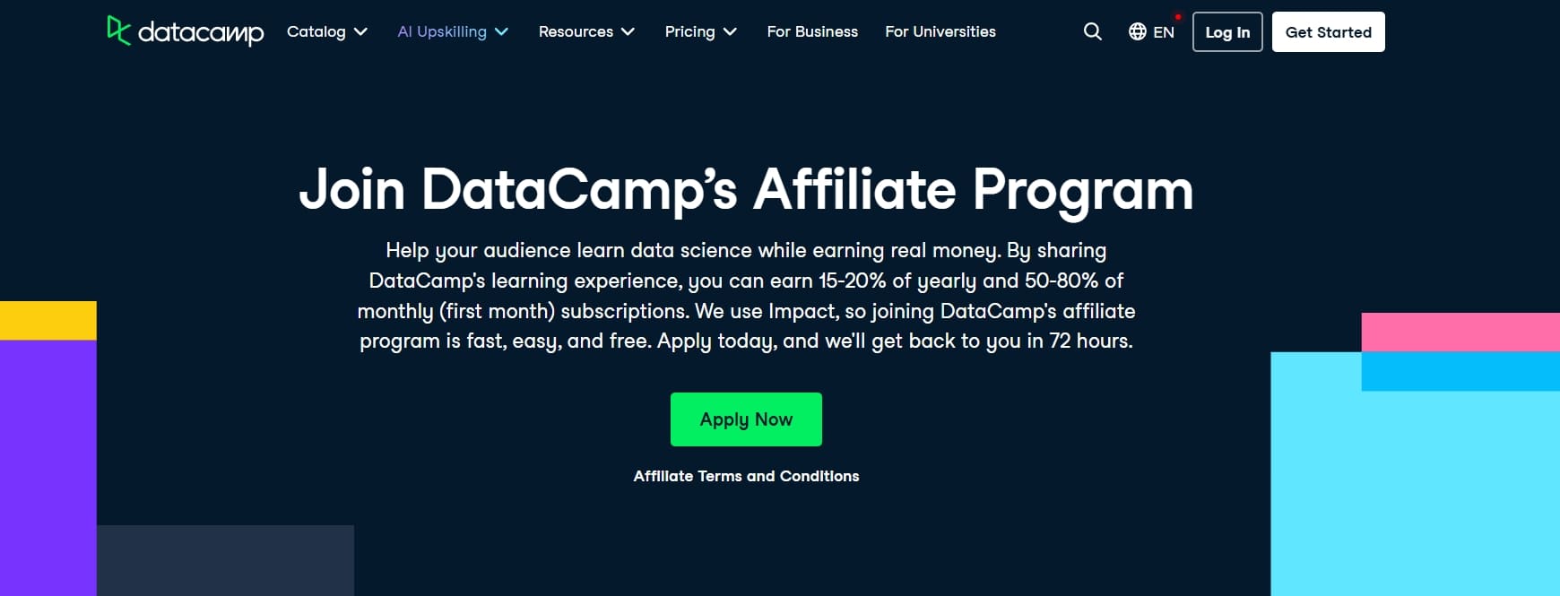 Datacamp main page