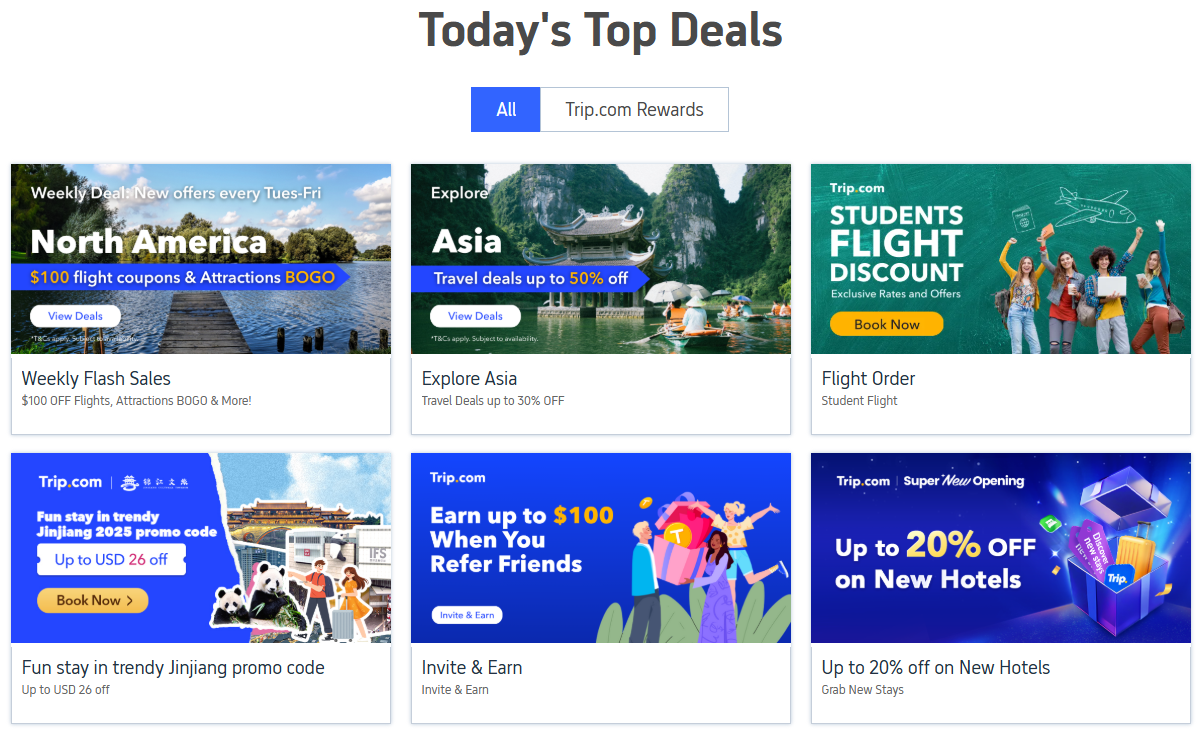 Current promotions on Trip.com