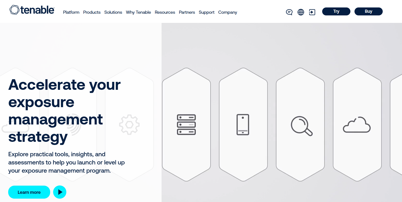 Tenable main page